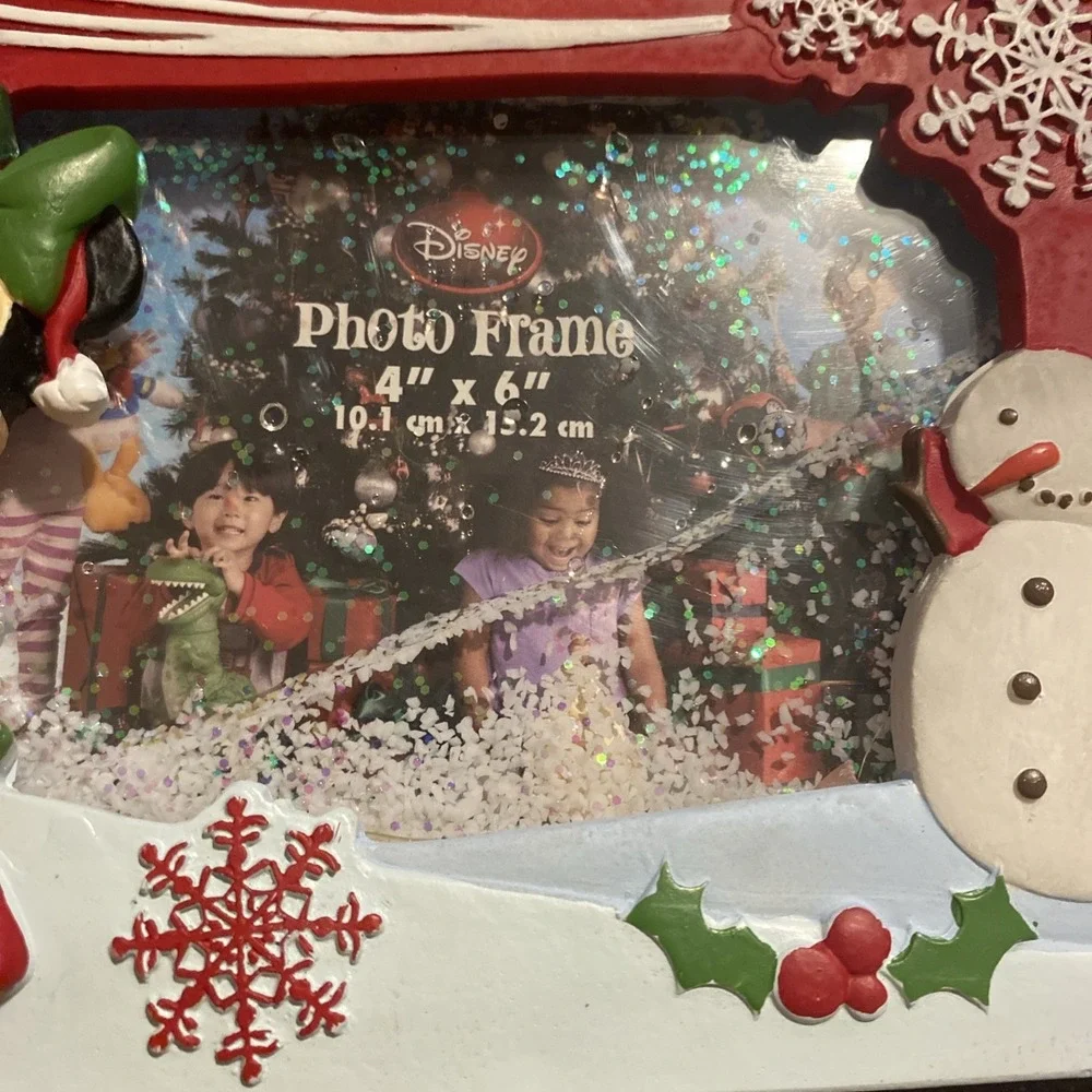 NWT DISNEY MINNIE MOUSE CHRISTMAS SNOW WATER‎ GLOBE PHOTO FRAME 4